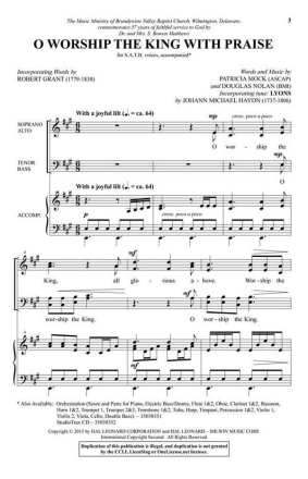 O Worship the King with Praise SATB Chorpartitur