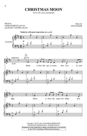 Christmas Moon SATB Chorpartitur