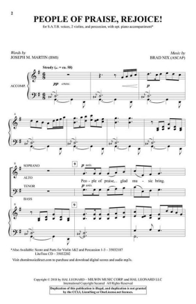 People of Praise, Rejoice! SATB Chorpartitur