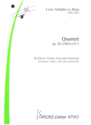 Quartett op.28 (1883) fr  Klavier, Violine, Viola und Violoncello Partitur und Stimmen