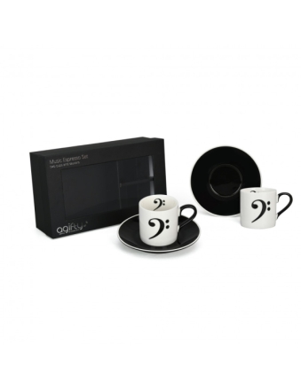 Espressotassen mit Untertassen Bassschlssel  0,11l in Geschenkverpackung Set mit 2 Tassen