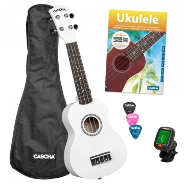 Soprano Ukulele Linden White Set (incl. Bag, Book, Tuner, 3 Picks)