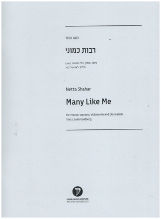 Many Like Me  for mezzo-soprano, violoncello and piano score