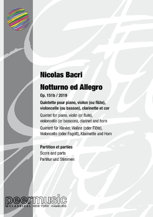 Notturno ed Allegro op.151b fr Klavier, Violine (oder Flte), Violoncello (oder Fagott), Klarinette und Horn Partitur und Stimmen