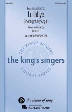 Lullabye (Goodnight, My Angel) for mixed choir a cappella choral score