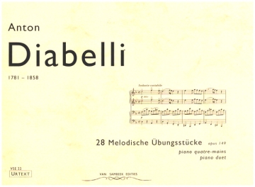 28 Melodische bungsstcke op.149 fr Klavier 4-hndig Urtext