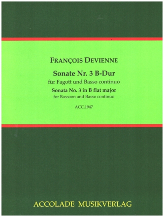 Sonate B-Dur Nr.3 fr Fagott und Basso continuo Partitur und Stimmen