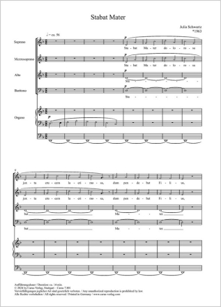 Stabat Mater Coro SMsABar, Org Partitur