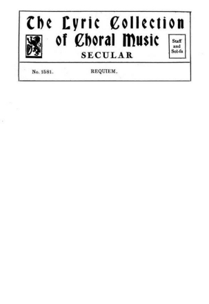 Requiem TTBB Klavierauszug