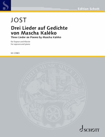 3 Lieder auf Gedichte von Mascha Kalko fr Sopran und Klavier