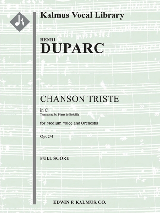 Chanson Triste in C (med voice, f/o sc) Scores