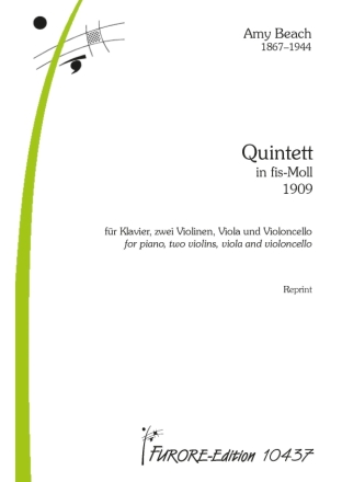 Quintet in F sharp minor fr Klavier, 2 Violinen, Viola und Violoncello Partitur und Stimmen