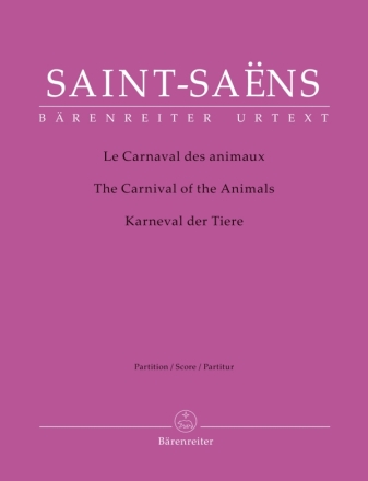 Le Carnaval des animaux pour flute (petite flute), clarinette, piano 1&2, harmonica, xylophone et cordes  partition