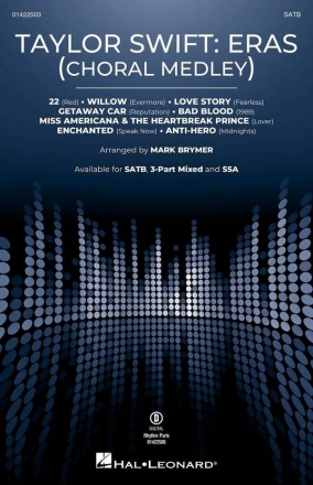 Taylor Swift: Eras (Choral Medley) for mixed choir and piano choral score