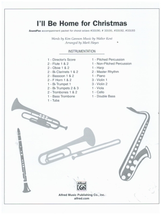 I'll Be Home for Christmas  for orchestra score and parts