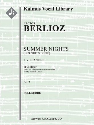 Summer Nights, Op. 7  1 (in G) (score)  score