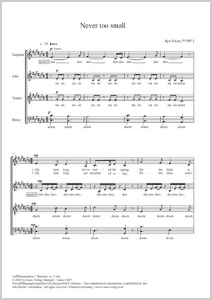 Never too small Coro SATB (Jugendchor) Partitur
