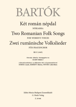 Two Romanian Folk Songs SSAA Chorpartitur