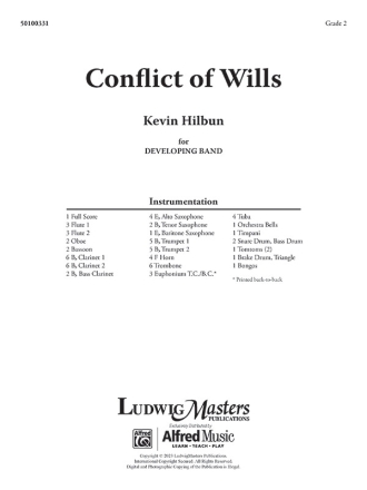 Conflict of Wills (c/b sc) Symphonic wind band