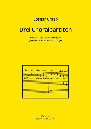 3 Choralpartiten   fr ein- bis vierstimmigen gem Chor und Orgel Partitur/Chorpartitur (dt)