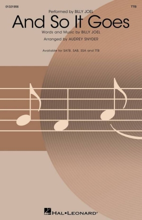 And So It Goes TTB Choral Score