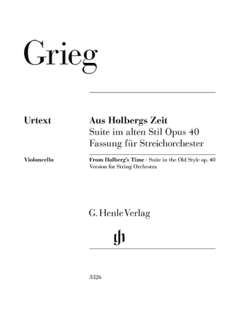 Aus Holbergs Zeit op. 40, Suite im alten Stil fr Streichorchester Violoncello