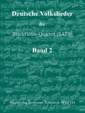 Deutsche Volkslieder Band 2 fr 4 Blockflten (SATB) Partitur
