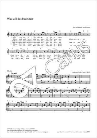 Was soll das bedeuten Coro 1stg, Pfte Partitur