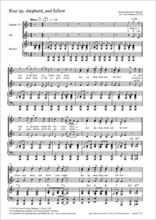 Rise up, shepherd, and follow Coro SSA, Pfte Partitur
