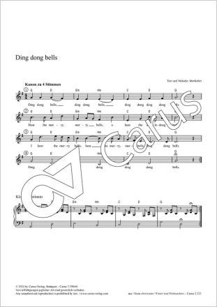 Ding dong Bells Coro 4stg Partitur
