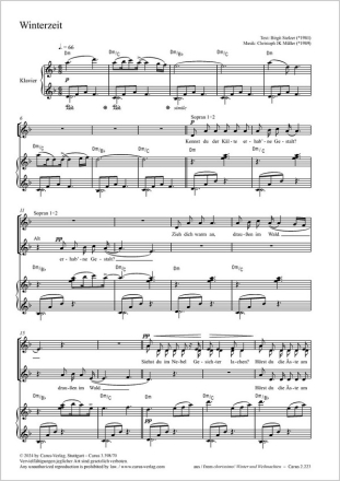 Winterzeit Coro SSA, Pfte Partitur