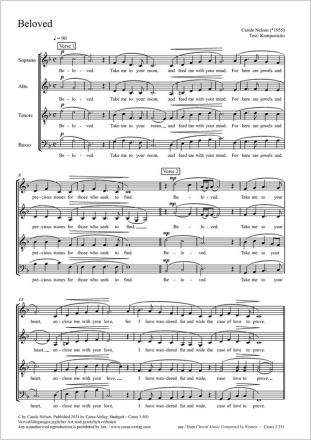 Beloved fr gem Chor (SSATB)  a cappella Partitur (en)