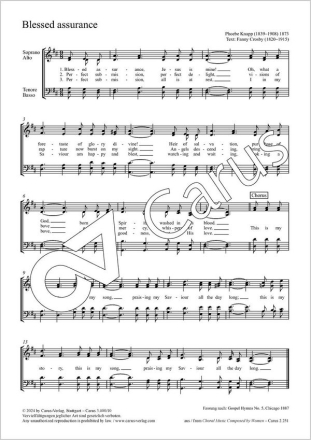 Blessed assurance Coro SATB Partitur
