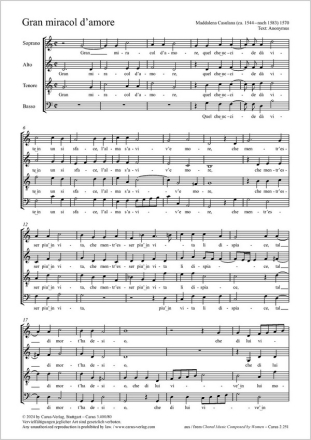 Gran miracol d'amore Coro SATB Partitur