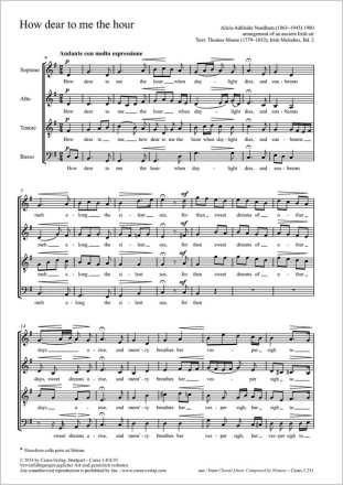 How dear to me the hour Coro SATB, Pfte ad lib. Partitur