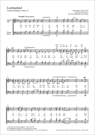 Lootuselaul Coro SATB Partitur
