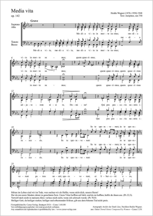 Media vita Coro SATB Partitur