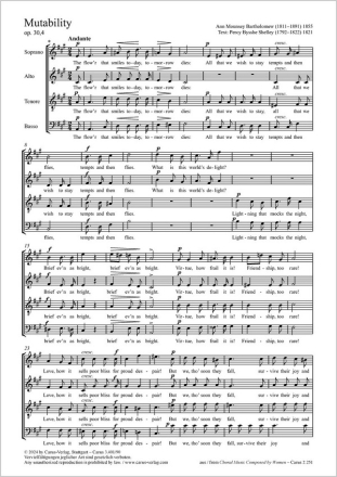 Mutability Coro SATB Partitur