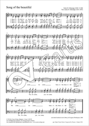 Song of the Beautiful Coro SATB Partitur