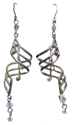 Silver-Plated Music Note Drop Earrings