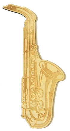 Lesezeichen 'Saxophone' Wooden Bookmark Birkensperrholz