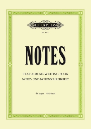 Notes: Text and Music Writing Book  Notiz- und Notenschreibheft