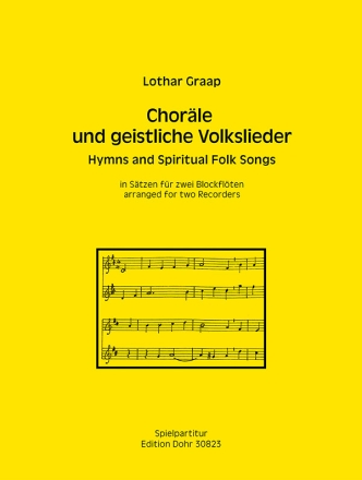 Chorle und geistliche Volkslieder fr zwei Sopran-Blockflten Spielpartitur