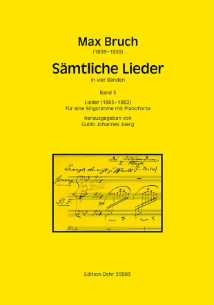 Smtliche Lieder Band 3 (1865-1882) fr Singstimme und Klavier Partitur