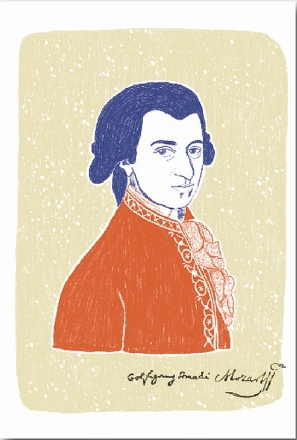 Composer Postcard Mozart Format: 100x148mm Postkarte
