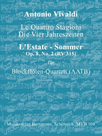 Konzert op.8,2 RV315 Der Sommer   fr 4 Blockflten (AATB) Partitur