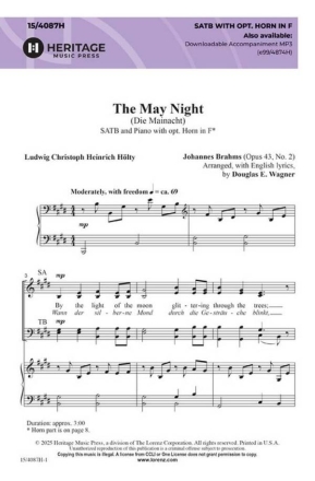 The May Night Gemischter Chor mit Klavier/Orgel Chorpartitur