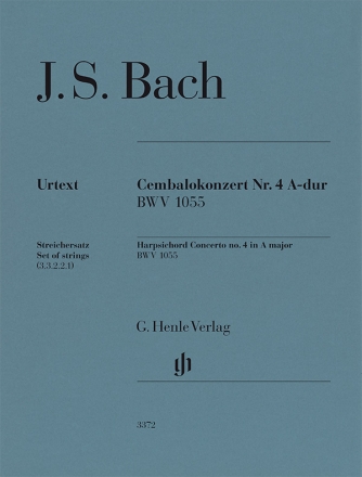 Cembalokonzert A-Dur Nr. 4  BWV 1055 fr Cembalo und Orchester Streichersatz (3.2.2.2.1)