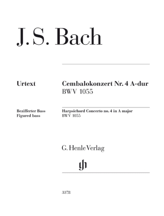 Cembalokonzert A-Dur Nr. 4 BWV 1055 fr Klavier und Orchester Bezifferter Bass