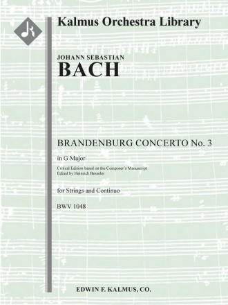 Brandenburg Concerto No. 3 in G, (s/o) String Orchestra